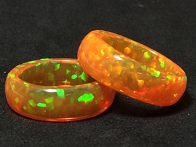 Orange Synthetic Impregnated Opal (Opal Rings)